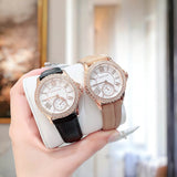 Buy Shop Michael Kors Mini Everest Crystals White Dial Brown Leather Strap Watch for Women - MK4719 USA Online