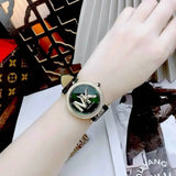 Buy Shop Michael Kors Parker Green Dial Green Leather Strap Watch For Women - MK4724 USA Online