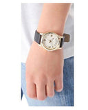 Buy Shop Marc Jacobs Baby Dave Gold Dial Black Leather Strap Watch for Women - MBM1264 USA Online