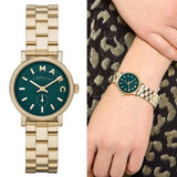 Buy Shop Marc Jacobs Baker Green Dial Gold Steel Strap Watch for Women - MBM3249 USA Online