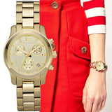 Buy Shop Michael Kors Runway Gold Dial Gold Steel Strap Watch for Women - MK5384 USA Online