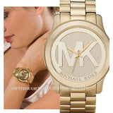 Buy Shop Michael Kors Runway Gold Dial Gold Steel Strap Watch for Women - MK5473 USA Online