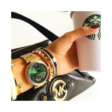 Buy Shop Michael Kors Skylar Green Dial Gold Steel Strap Watch for Women - MK6065 USA Online