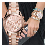 Buy Shop Michael Kors Bradshaw Rose Gold Dial Two Tone Steel Strap Watch for Women - MK6066 USA Online