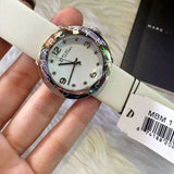 Buy Shop Marc Jacobs Amy White Dial White Leather Strap Watch for Women - MBM1136 USA Online