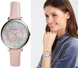 Buy Shop Fossil Jacqueline Blush Mother of Pearl Dial Pink Leather Strap Watch for Women - ES4151 USA Online