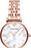 Buy Shop Emporio Armani Mother of Pearl Dial Rose Gold Steel Strap Watch For Women - AR11110 USA Online