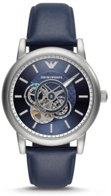 Buy Shop Emporio Armani Luigi Chronograph Blue Dial Black Leather Strap Watch For Men - AR60011 USA Online