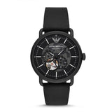 Buy Shop Emporio Armani Aviator Chronograph Black Dial Black Leather Strap Watch For Men - AR60028 USA Online