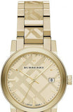 Burberry The City Gold Dial Gold Steel Strap Watch for Women - BU9145