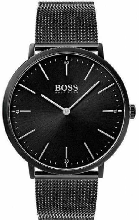 Buy Shop Hugo Boss Horizon Quartz Black Dial Black Mesh Bracelet Watch For Men - 1513542 USA Online