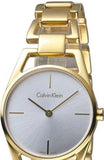 Buy Shop Calvin Klein Dainty White Dial Gold Steel Strap Watch for Women - K7L23546 USA Online