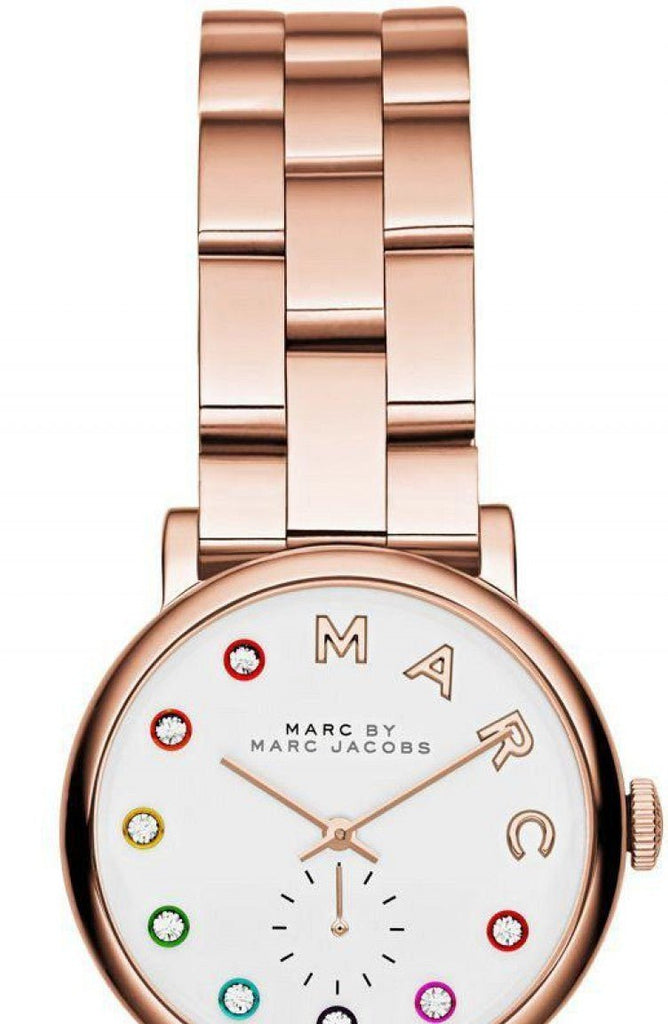 Buy Shop Marc Jacobs Baker Dexter White Dial Rose Gold Steel Strap Watch for Women - MBM3443 USA Online
