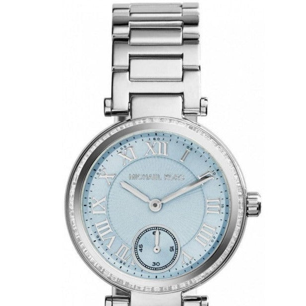Buy Shop Michael Kors Skylar Quartz Blue Dial Silver Steel Strap Watch For Women - MK5988 USA Online