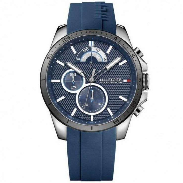 Buy Shop Tommy Hilfiger Decker Quartz Blue Dial Blue Rubber Strap Watch for Men - 1791350 USA Online