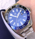 Buy Shop Tag Heuer Aquaracer GMT Calibre 6 Automatic Blue Dial Silver Steel Strap Watch for Men - WAY201T.BA0927 USA Online