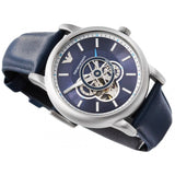 Buy Shop Emporio Armani Luigi Chronograph Blue Dial Black Leather Strap Watch For Men - AR60011 USA Online