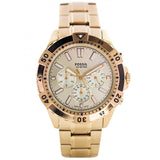 Buy Shop Fossil Garrett Chronograph Gold Dial Gold Steel Strap Watch for Men - FS5772 USA Online
