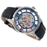Buy Shop Fossil Townsman Automatic Skeleton Blue Dial Black Leather Strap Watch for Men - ME3200 USA Online