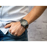 Buy Shop Fossil Everett Automatic Skeleton Grey Dial Grey Steel Strap Watch for Men - ME3206 USA Online