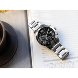 Buy Shop Guess Atlas Chronograph Black Dial Silver Steel Strap Watch For Men - W0668G3 USA Online