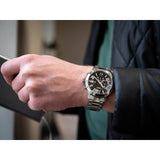 Buy Shop Guess Atlas Chronograph Black Dial Silver Steel Strap Watch For Men - W0668G3 USA Online