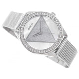 Buy Shop Guess Tri Glitz Quartz Silver Dial Silver Mesh Bracelet Watch For Women - W1142L1 USA Online
