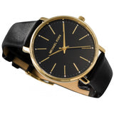 Buy Shop Michael Kors Pyper Black Dial Black Leather Strap Watch For Women - MK2747 USA Online