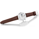 Tommy Hilfiger Deacon White Dial Brown Leather Strap Watch for Men - 1791550