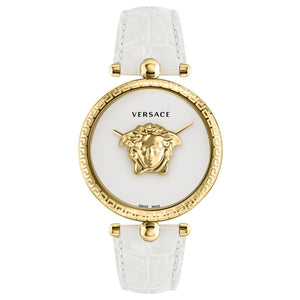 Buy Shop Versace Palazzo Empire White Dial White Leather Strap Watch for Women - VCO040017 USA Online