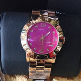 Buy Shop Marc Jacobs Amy Pink Dial Rose Gold Steel Strap Dial Watch for Women - MBM8625 USA Online