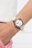 Buy Shop Guess Sparkling Silver Dial White Rubber Strap Watch For Women - GW0032L1 USA Online