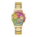Buy Shop Guess Sugarrush Quartz Multicolor Dial Gold Steel Strap Watch For Women - GW0258L1 USA Online