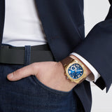 Buy Shop Guess Headline Chronograph Blue Dial Brown Silicone Strap Watch For Men - GW0571G5 USA Online