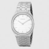 Buy Shop Gucci 25H Quartz Diamonds Silver Dial Silver Steel Strap Watch for Women - YA163401 USA Online