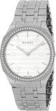 Buy Shop Gucci 25H Quartz Diamonds Silver Dial Silver Steel Strap Watch for Women - YA163401 USA Online
