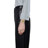 Buy Shop Gucci 25H Quartz Gold Dial Silver Steel Strap Watch for Women - YA163403 USA Online