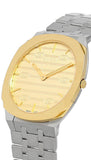 Buy Shop Gucci 25H Quartz Gold Dial Silver Steel Strap Watch for Women - YA163403 USA Online