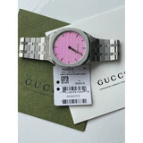Buy Shop Gucci 25H Quartz Pink Dial Silver Steel Strap Watch for Women - YA163410 USA Online