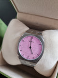 Buy Shop Gucci 25H Quartz Pink Dial Silver Steel Strap Watch for Women - YA163410 USA Online