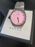 Buy Shop Gucci 25H Quartz Pink Dial Silver Steel Strap Watch for Women - YA163410 USA Online