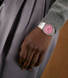 Buy Shop Gucci 25H Quartz Pink Dial Silver Steel Strap Watch for Women - YA163410 USA Online
