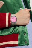 Buy Shop Gucci 25H Quartz Pink Dial Silver Steel Strap Watch for Women - YA163410 USA Online