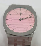 Buy Shop Gucci 25H Quartz Pink Dial Silver Steel Strap Watch for Women - YA163410 USA Online