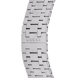 Buy Shop Gucci 25H Quartz Silver Dial Silver Steel Strap Unisex Watch - YA163407 USA Online