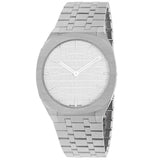 Buy Shop Gucci 25H Quartz Silver Dial Silver Steel Strap Unisex Watch - YA163407 USA Online