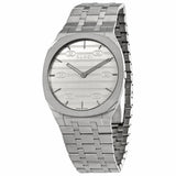 Buy Shop Gucci 25H Quartz Silver Dial Silver Steel Strap Unisex Watch - YA163407 USA Online