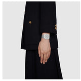 Buy Shop Gucci 25H Quartz Silver Dial Silver Steel Strap Watch For Women - YA163402 USA Online