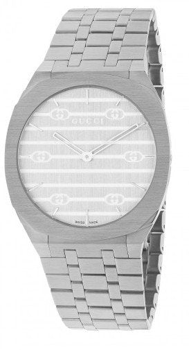 Buy Shop Gucci 25H Quartz Silver Dial Silver Steel Strap Watch For Women - YA163402 USA Online