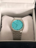 Buy Shop Gucci 25H Quartz Turquoise Dial Silver Steel Strap Watch For Women - YA163409 USA Online